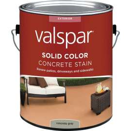 Valspar 024.1082320.007 Solid Color Concrete Stain, Low-Gloss, Concrete Gray, Liquid, 1 gal