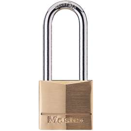 Master Lock 140DLH Padlock, 1-9/16 in W Body, Brass