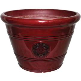 Southern Patio HDP-012498 Modesto Planter, 15-1/4 in W, 15-1/4 in D, Vinyl, Oxblood
