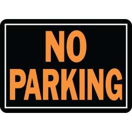 HY-KO Hy-Glo 805 Identification Sign, Rectangular, NO PARKING, Fluorescent Orange Legend, Black Background