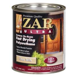 ZAR 34112 Exterior Polyurethane, Liquid, Amber, 1 qt, Can