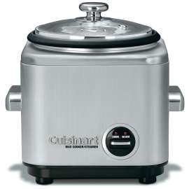 Cuisinart CRC-400C Rice Cooker, 7 Cups Capacity, 120 V, 450 W, 8-1/4 in L, Stainless Steel