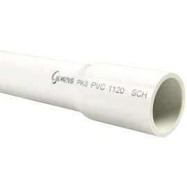 JM Eagle Schedule Series 27706 Pipe, 1-1/2 in, 20 ft L, Solvent Weld, SCH 40 Schedule, PVC, White