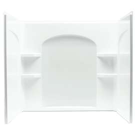 Sterling Ensemble 71224100-0 Bath/Shower Wall Set, 33-1/4 in L, 60 in W, 54 in H, Vikrell, Alcove Installation, White