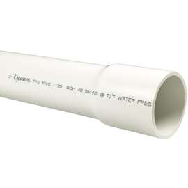 JM Eagle Schedule Series 27714 Pipe, 2 in, 20 ft L, Solvent Weld, SCH 40 Schedule, PVC, White