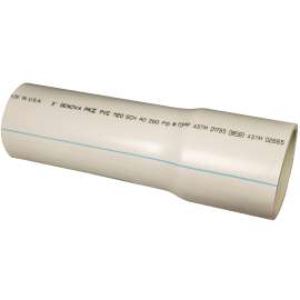 JM Eagle Schedule Series 27763 Pipe, 3 in, 20 ft L, Solvent Weld, SCH 40 Schedule, PVC, White