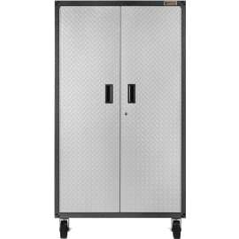GLADIATOR GALG36CKXG Mobile Storage Cabinet, 225 lb, 5-Shelf, Steel, Silver Tread