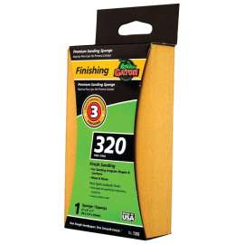 Gator 7303 Sanding Sponge, 5 in L, 3 in W, 320 Grit, Aluminum Oxide Abrasive