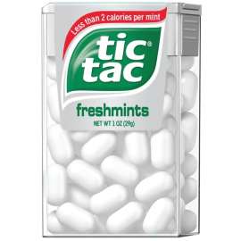 Tic Tac FEU00771 Flavored Mints, Freshmint Flavor, 1 oz