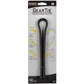 Nite Ize GT18-2PK-01 Reusable Gear Tie, Rubber, Black