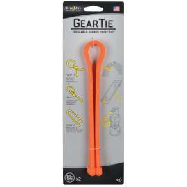 Nite Ize GT18-2PK-31 Reusable Gear Tie, Rubber, Bright Orange