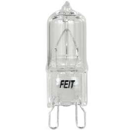 Feit Electric BPQ40/G9 Halogen Bulb, 40 W, G9 Lamp Base, JCD T4 Lamp, 3000 K Color Temp, 2000 hr Average Life