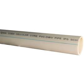 JM Eagle 30650 Pipe, 1-1/2 in, 20 ft L, Solvent Weld, SCH 40 Schedule, PVC, White