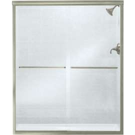 Sterling 5475-59N-G05 Shower Door, Clear Glass, Tempered Glass, Frameless Frame, Aluminum Frame, Stainless Steel