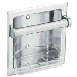 Moen 2565CH Soap Holder and Utility Bar, Recessed Mounting, Zinc