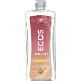ECOS 9722/6 Dishwashing Liquid, 25 oz, Gel, Grape, Clear/Light Yellow
