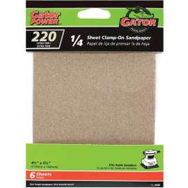 Gator 5030 Sanding Sheet, 4-1/2 in W, 5-1/2 in L, 220 Grit, Extra Fine, Aluminum Oxide Abrasive, Paper Backing