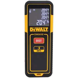 DeWALT DW065E Laser Distance Measurer, 65 ft, LCD Display