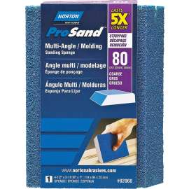 NORTON ProSand 82068 Sanding Sponge, 4-1/2 in L, 3-11/16 in W, 80 Grit, Coarse, Aluminum Oxide Abrasive