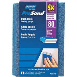 NORTON ProSand 82075 Sanding Sponge, 4-1/2 in L, 2-7/8 in W, 80 Grit, Coarse, Aluminum Oxide Abrasive