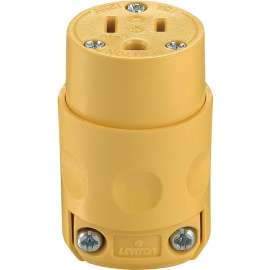 Leviton 000-515CV-000 Electrical Connector, 2 -Pole, 15 A, 125 V, NEMA: NEMA 5-15R, Yellow
