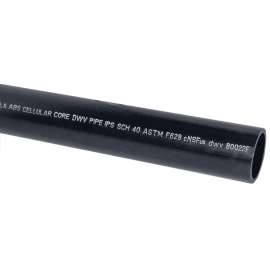 JM Eagle 27375 Pipe, 2 in, 10 ft L, DWV, Solvent Weld, SCH 40 Schedule, ABS/Foam, Black