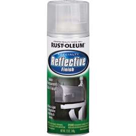 RUST-OLEUM 214944 Reflective Finish Spray Paint, Clear/Semi-Transparent, Reflective, 10 oz, Aerosol Can