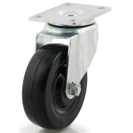DH CASTERS C-LM4P1RS Swivel Caster, 4 in Dia Wheel, 1-1/4 in W Wheel, Rubber Wheel, 265 lb