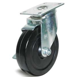 DH CASTERS C-LM5P1RSB Swivel Caster, 5 in Dia Wheel, 1-1/4 in W Wheel, Rubber Wheel, 300 lb