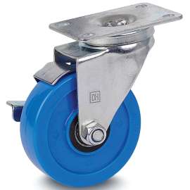 DH CASTERS C-LM35P1PUSB Swivel Caster, 3-1/2 in Dia Wheel, 1-1/4 in W Wheel, Polyurethane Wheel, Blue, 260 lb