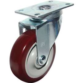 DH CASTERS C-LM35P1DPBS Rigid Caster, 3-1/2 in Dia Wheel, Rubber Wheel, 100 to 150 lb