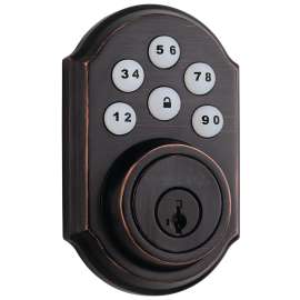 Weiser GED1490 11P SMT Electronic Lock, 2 Grade, Venetian Bronze, 2-3/8 to 2-3/4 in Backset, Residential