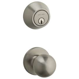 Weiser SC6000RG 15 CP SCAL S Combo Entry Knob Lockset, 3 Grade, Satin Nickel, 2-3/8 to 2-3/4 in Backset