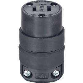 Leviton 000-115CR-000 Electrical Connector, 2 -Pole, 15 A, 125 V, NEMA: NEMA 5-15R, Black
