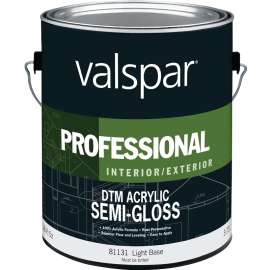 Valspar 045.0081131.007 DTM Acrylic Topcoat, Semi-Gloss, Light Base, 1 gal, Pail