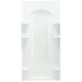 Sterling Ensemble 72202100-0 Shower Back Wall, 72-1/2 in L, 36 in W, Vikrell, High-Gloss, Alcove Installation, White