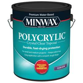 Minwax Polycrylic 13333000 Protective Finish Paint, Liquid, Crystal Clear, 1 gal, Can
