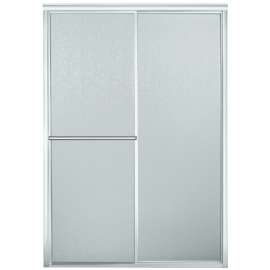 Sterling SP5965-46S-G06 Shower Door, Rain Glass, Tempered Glass, Framed Frame, Aluminum Frame, Stainless Steel