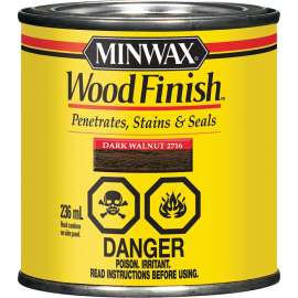 Minwax 271614444 Wood Stain, Dark Walnut, Liquid, 236 mL, Can