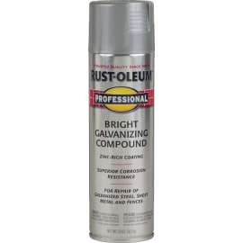 RUST-OLEUM PROFESSIONAL 7584838 Galvanizing Compound Spray Paint, Bright Gray, 20 oz