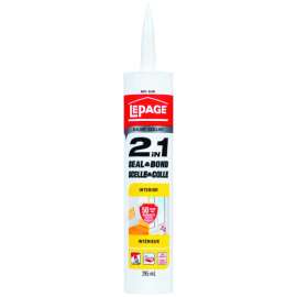LePage Seal & Bond 1733514 2-in-1 Adhesive and Sealant, White, 295 mL
