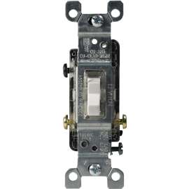 Leviton 1461-GLW Switch, 15 A, 120 V, Push-In Terminal, Thermoplastic Housing Material, Clear
