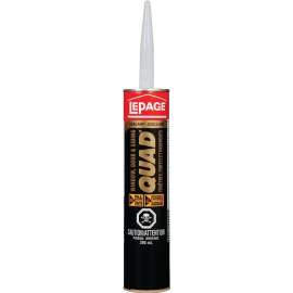 LePage Quad 1637351 Sealant, Ivory Brown, 7 to 14 days Curing, -7 to 38 deg C, 295 mL Cartridge