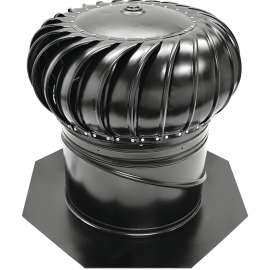 Master Flow GIC12BL Rotary Turbine Ventilator, 12 in Dia Throat, Steel, Black