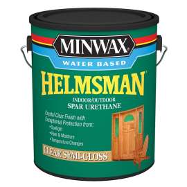 Minwax Helmsman 710510000 Spar Urethane Paint, Semi-Gloss, Liquid, Crystal Clear, 1 gal, Can