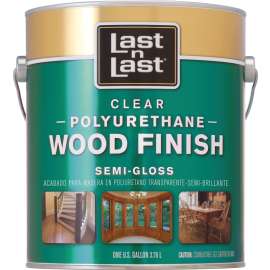 Last n Last 53531 Polyurethane Wood Finish, Semi-Gloss, Liquid, Clear, 1 gal, Can