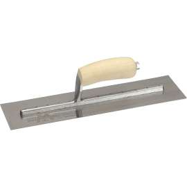 Marshalltown MXS56 Finishing Trowel, 12 in L Blade, 3 in W Blade, Spring Steel Blade, Curved Handle, Wood Handle