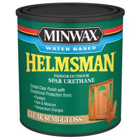 Minwax Helmsman 630510444 Spar Urethane Paint, Semi-Gloss, Liquid, Crystal Clear, 1 qt, Can