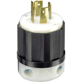 Leviton 021-02411-0PB Electrical Plug, 3 -Pole, 20 A, 125/250 V, NEMA: NEMA L14-20P, Black/White