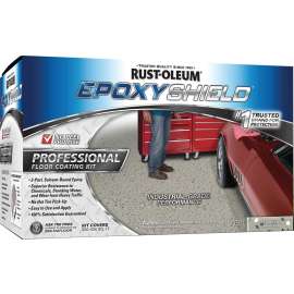 RUST-OLEUM EPOXYSHIELD 203373 Floor Coating Kit, Semi-Gloss, Gray/Silver, Liquid